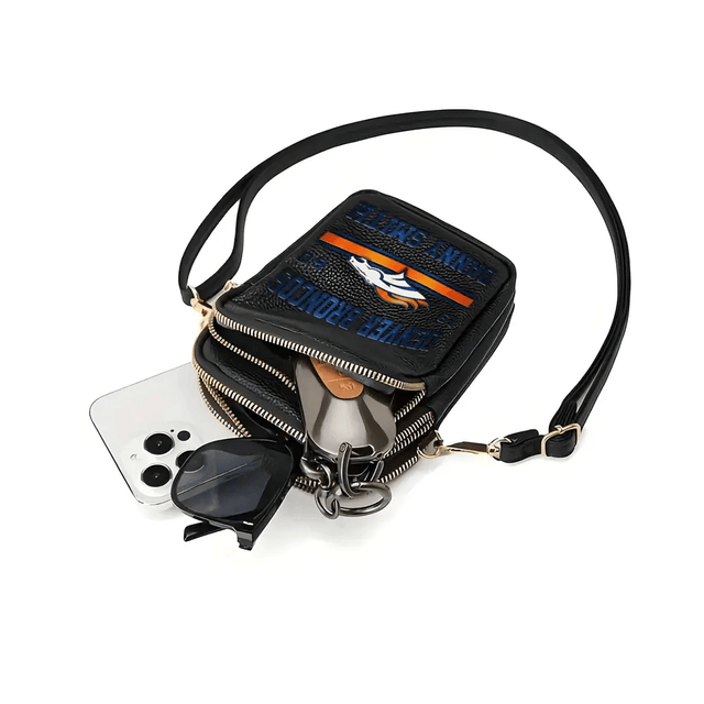 LIMITED EDITION - NEW CUSTOMIZED NFL13 DVB DENVER BRONCOS LEATHER CROSSBODY BAG