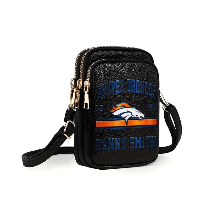 LIMITED EDITION - NEW CUSTOMIZED NFL13 DVB DENVER BRONCOS LEATHER CROSSBODY BAG