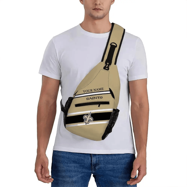 LIMITED EDITION - NEW CUSTOMIZED NFL24 NOS NEW ORLEANS SAINTS SLING BAG