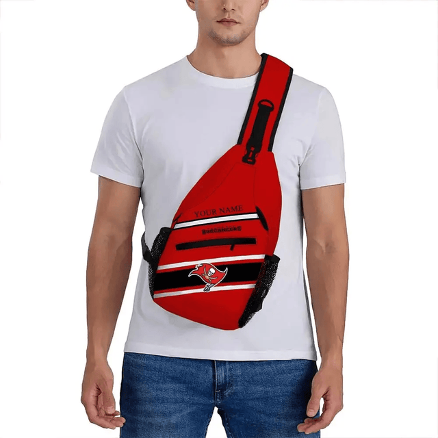 LIMITED EDITION - NEW CUSTOMIZED NFL10 TBB TAMPA BAY BUCCANEERS SLING BAG