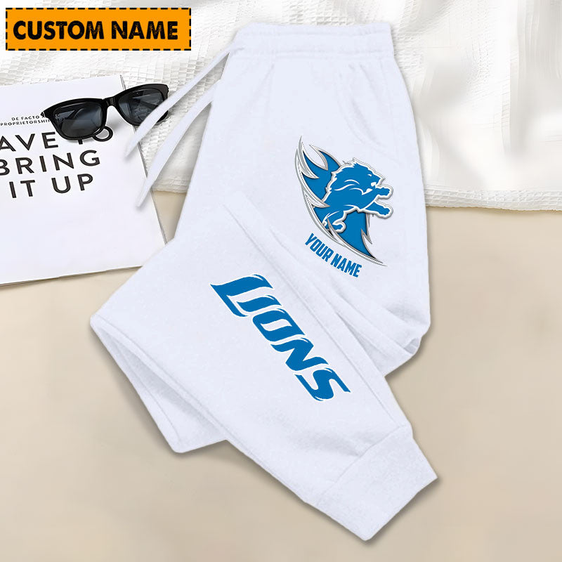 LIMITED EDITION - NEW PERSONALIZED NFL04 DTL DETROIT LIONS JOGGERS