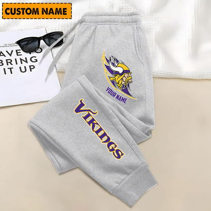 LIMITED EDITION - NEW PERSONALIZED NFL05 MVK MINNESOTA VIKINGS JOGGERS