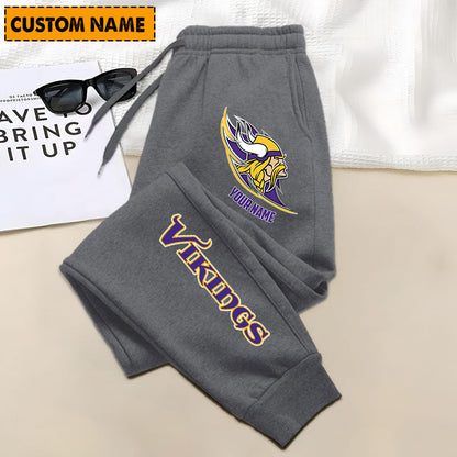 LIMITED EDITION - NEW PERSONALIZED NFL05 MVK MINNESOTA VIKINGS JOGGERS