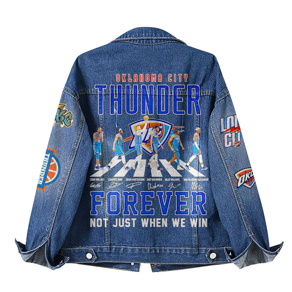OKC Thunder Special Edition Denim Jacket - Abbey Road Forever Not Just When We Win