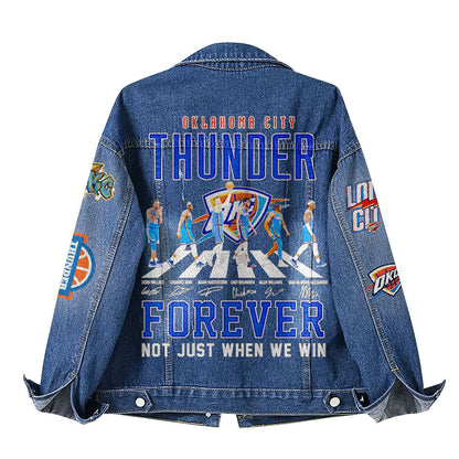 OKC Thunder Special Edition Denim Jacket - Abbey Road Forever Not Just When We Win