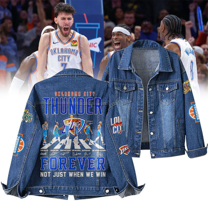 OKC Thunder Special Edition Denim Jacket - Abbey Road Forever Not Just When We Win
