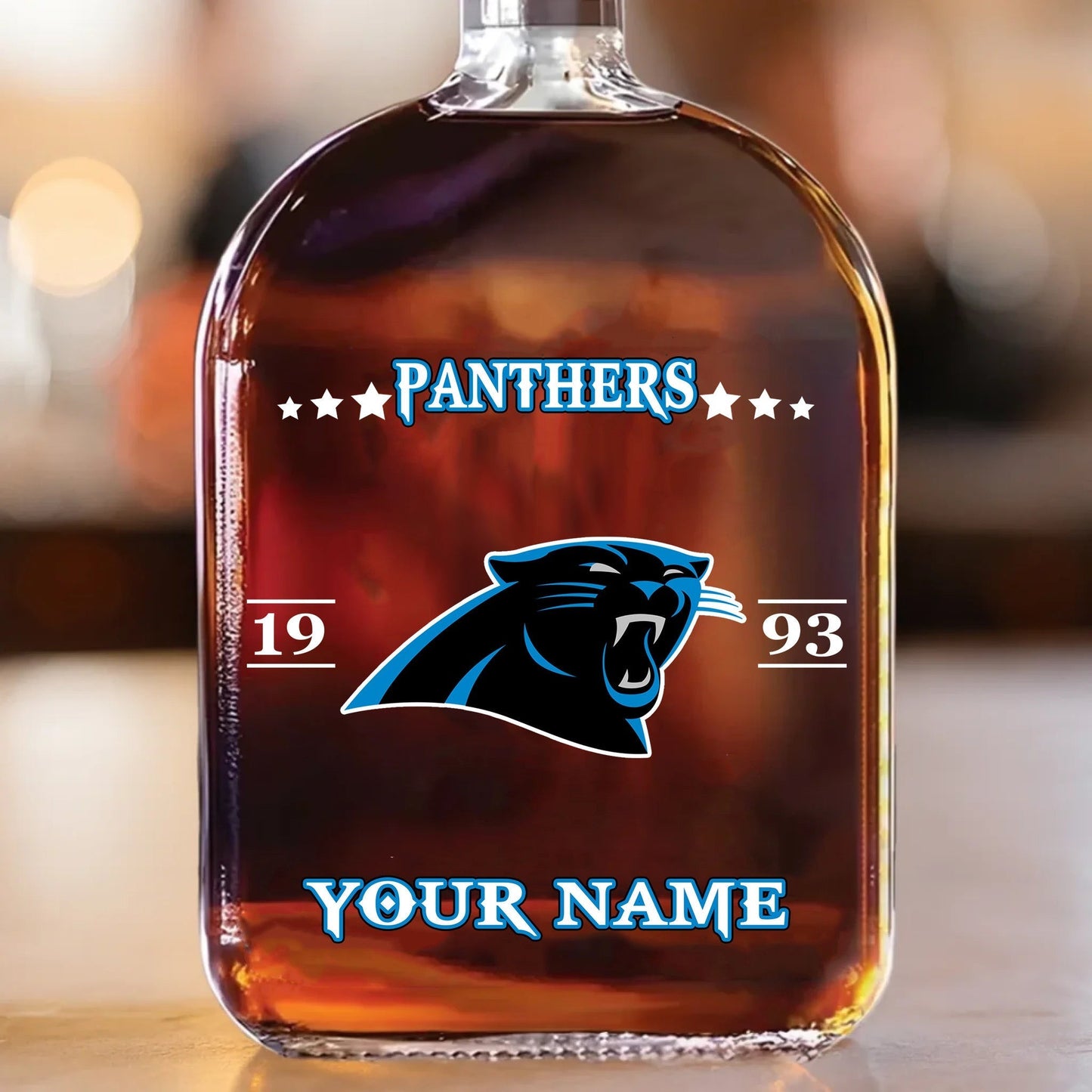 LIMITED EDITION - NEW CUSTOMIZED NFL23 CLP CAROLINA PANTHERS LUXURY WHISKEY BOTTLE 450ML