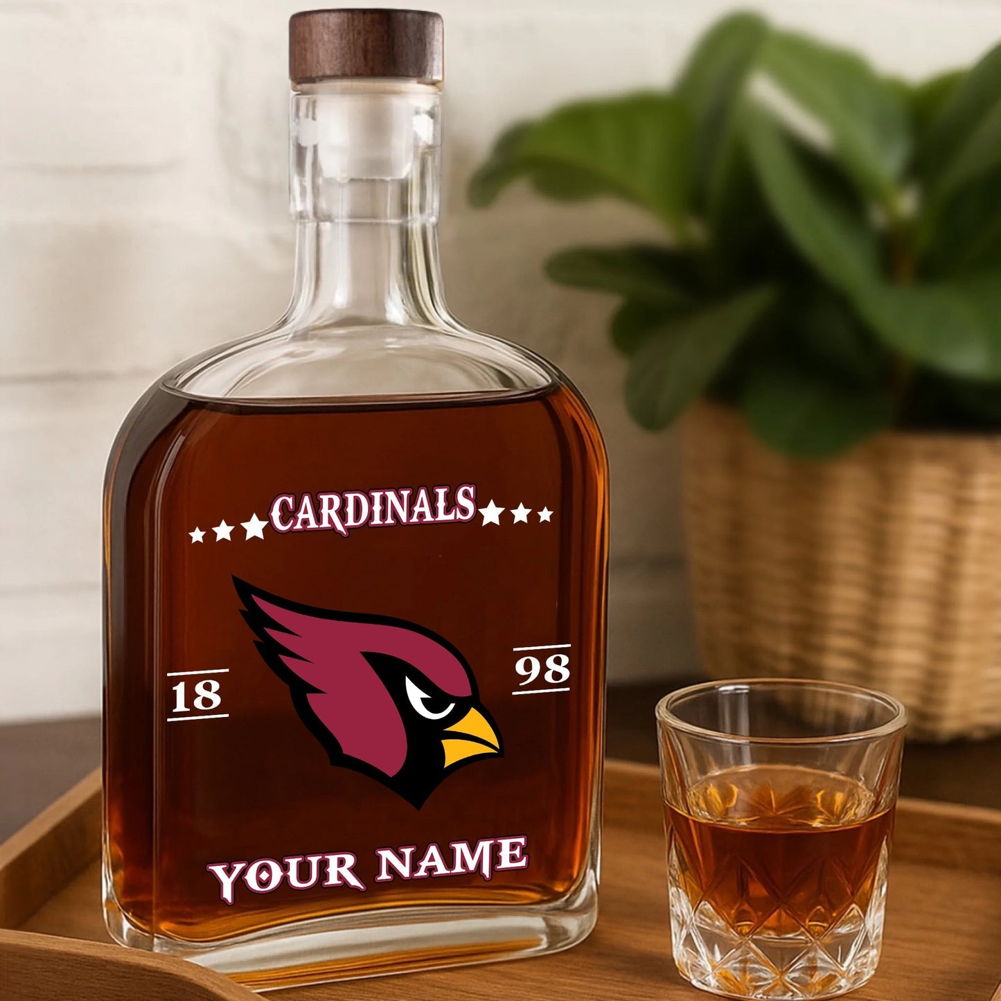 LIMITED EDITION - NEW CUSTOMIZED NFL20 ARC ARIZONA CARDINALS LUXURY WHISKEY BOTTLE 450ML