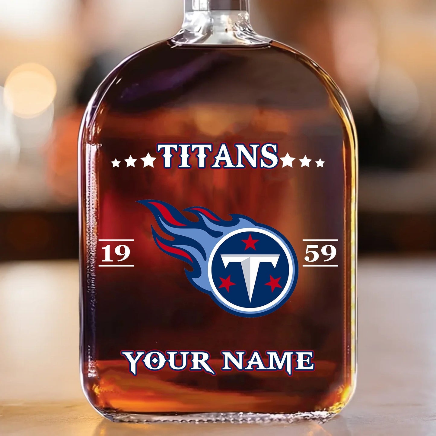 LIMITED EDITION - NEW CUSTOMIZED NFL31 TST TENNESSEE TITANS LUXURY WHISKEY BOTTLE 450ML