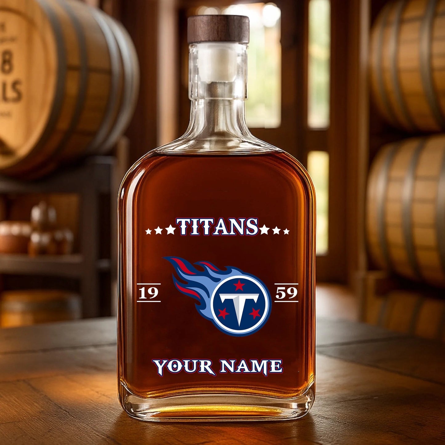 LIMITED EDITION - NEW CUSTOMIZED NFL31 TST TENNESSEE TITANS LUXURY WHISKEY BOTTLE 450ML