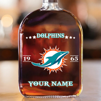 LIMITED EDITION - NEW CUSTOMIZED NFL19 MDP MIAMI DOLPHINS LUXURY WHISKEY BOTTLE 450ML