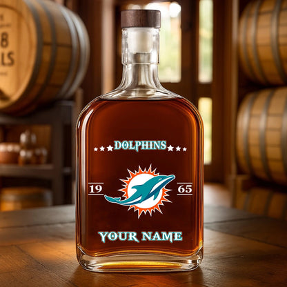 LIMITED EDITION - NEW CUSTOMIZED NFL19 MDP MIAMI DOLPHINS LUXURY WHISKEY BOTTLE 450ML