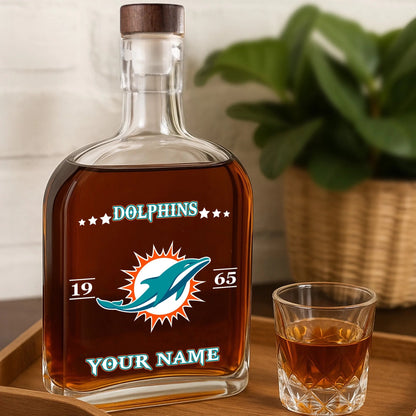 LIMITED EDITION - NEW CUSTOMIZED NFL19 MDP MIAMI DOLPHINS LUXURY WHISKEY BOTTLE 450ML