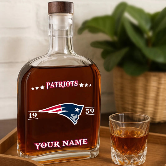 LIMITED EDITION - NEW CUSTOMIZED NFL27 NEP NEW ENGLAND PATRIOTS LUXURY WHISKEY BOTTLE 450ML