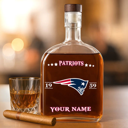 LIMITED EDITION - NEW CUSTOMIZED NFL27 NEP NEW ENGLAND PATRIOTS LUXURY WHISKEY BOTTLE 450ML