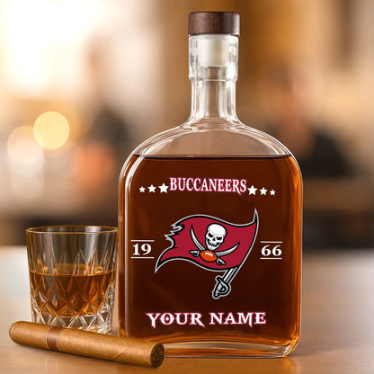 LIMITED EDITION - NEW CUSTOMIZED NFL10 TBB TAMPA BAY BUCCANEERS LUXURY WHISKEY BOTTLE 450ML