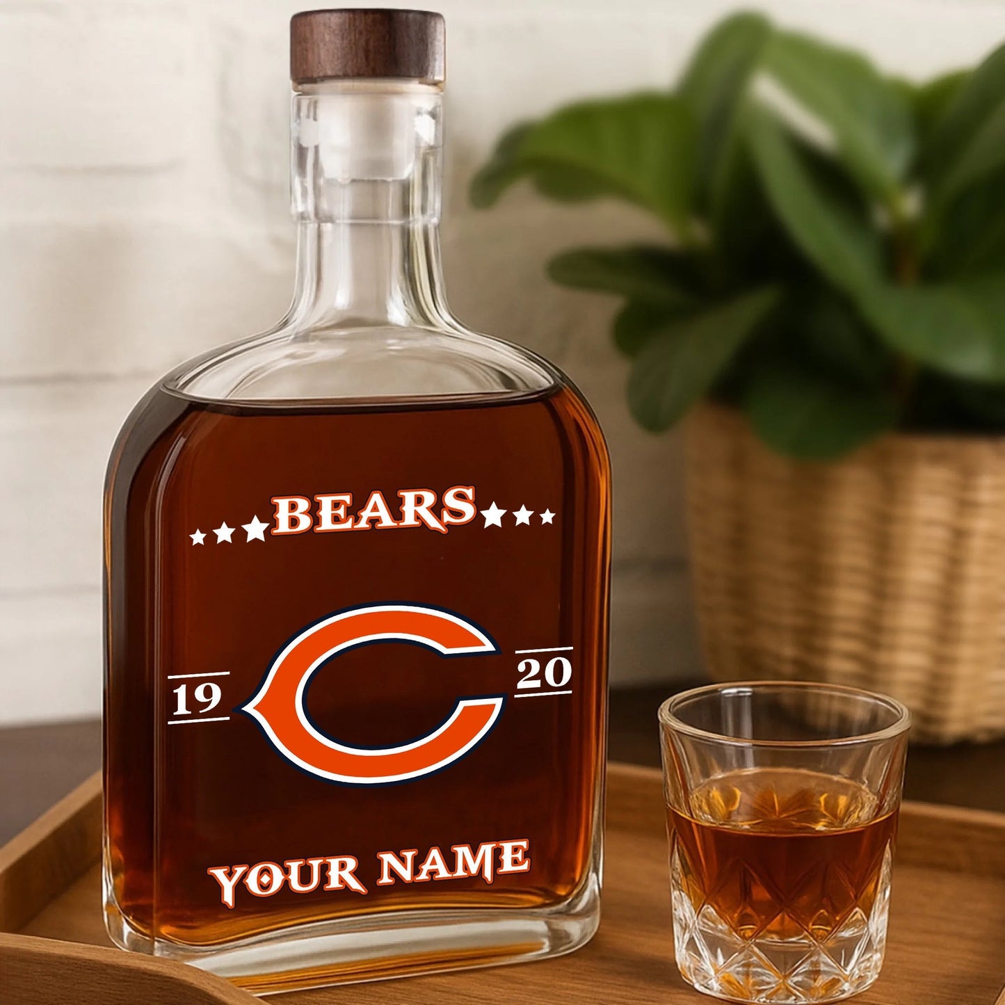 LIMITED EDITION - NEW CUSTOMIZED NFL26 CCB CHICAGO BEARS LUXURY WHISKEY BOTTLE 450ML