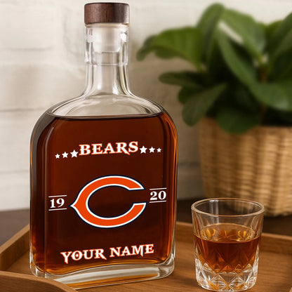 LIMITED EDITION - NEW CUSTOMIZED NFL26 CCB CHICAGO BEARS LUXURY WHISKEY BOTTLE 450ML
