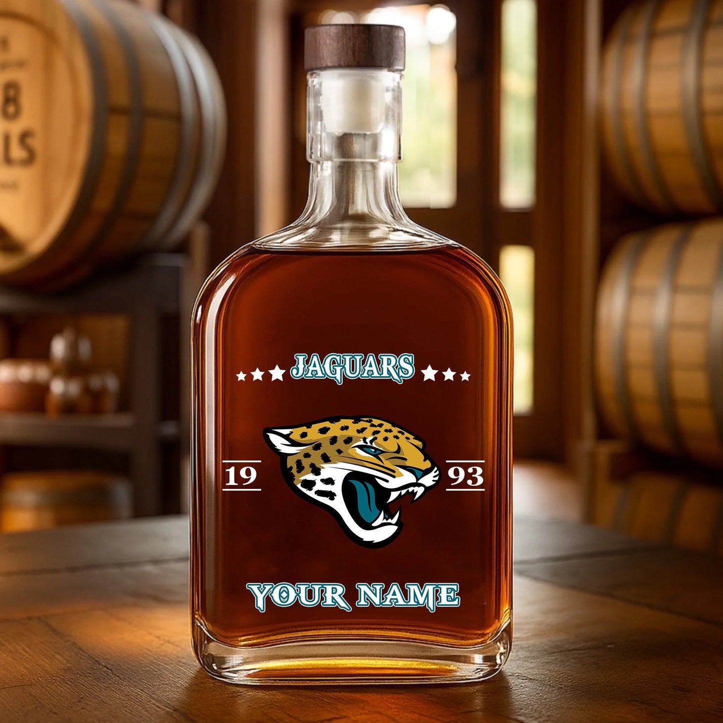 LIMITED EDITION - NEW CUSTOMIZED NFL30 JSJ JACKSONVILLE JAGUARS LUXURY WHISKEY BOTTLE 450ML