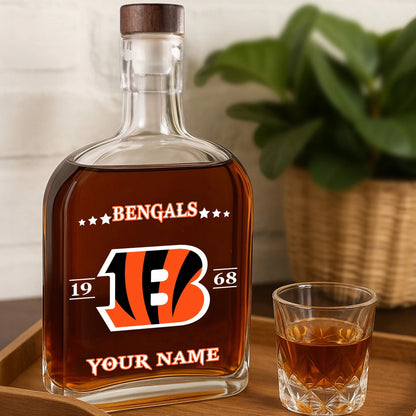 LIMITED EDITION - NEW CUSTOMIZED NFL16 CCB CINCINNATI BENGALS LUXURY WHISKEY BOTTLE 450ML