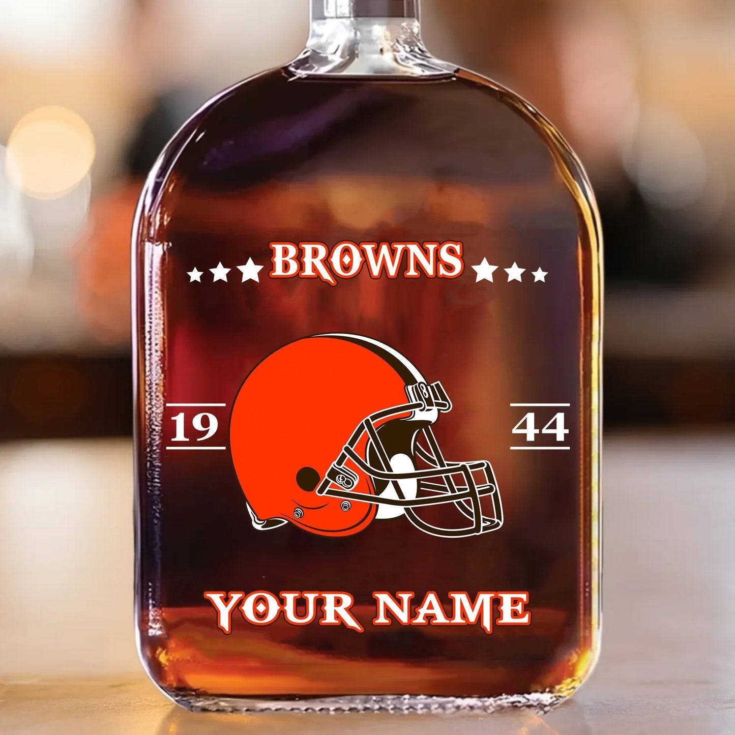 LIMITED EDITION - NEW CUSTOMIZED NFL29 CLB CLEVELAND BROWNS LUXURY WHISKEY BOTTLE 450ML