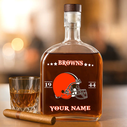 LIMITED EDITION - NEW CUSTOMIZED NFL29 CLB CLEVELAND BROWNS LUXURY WHISKEY BOTTLE 450ML