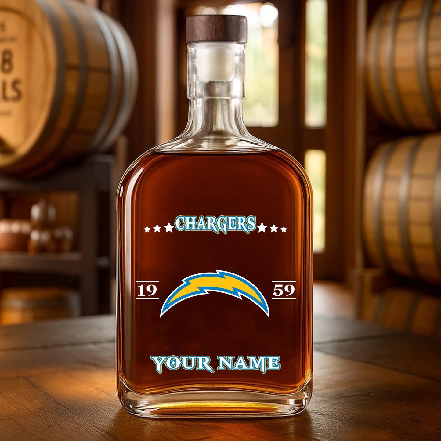 LIMITED EDITION - NEW CUSTOMIZED NFL09 LAC LOS ANGELES CHARGERS LUXURY WHISKEY BOTTLE 450ML