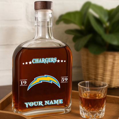 LIMITED EDITION - NEW CUSTOMIZED NFL09 LAC LOS ANGELES CHARGERS LUXURY WHISKEY BOTTLE 450ML