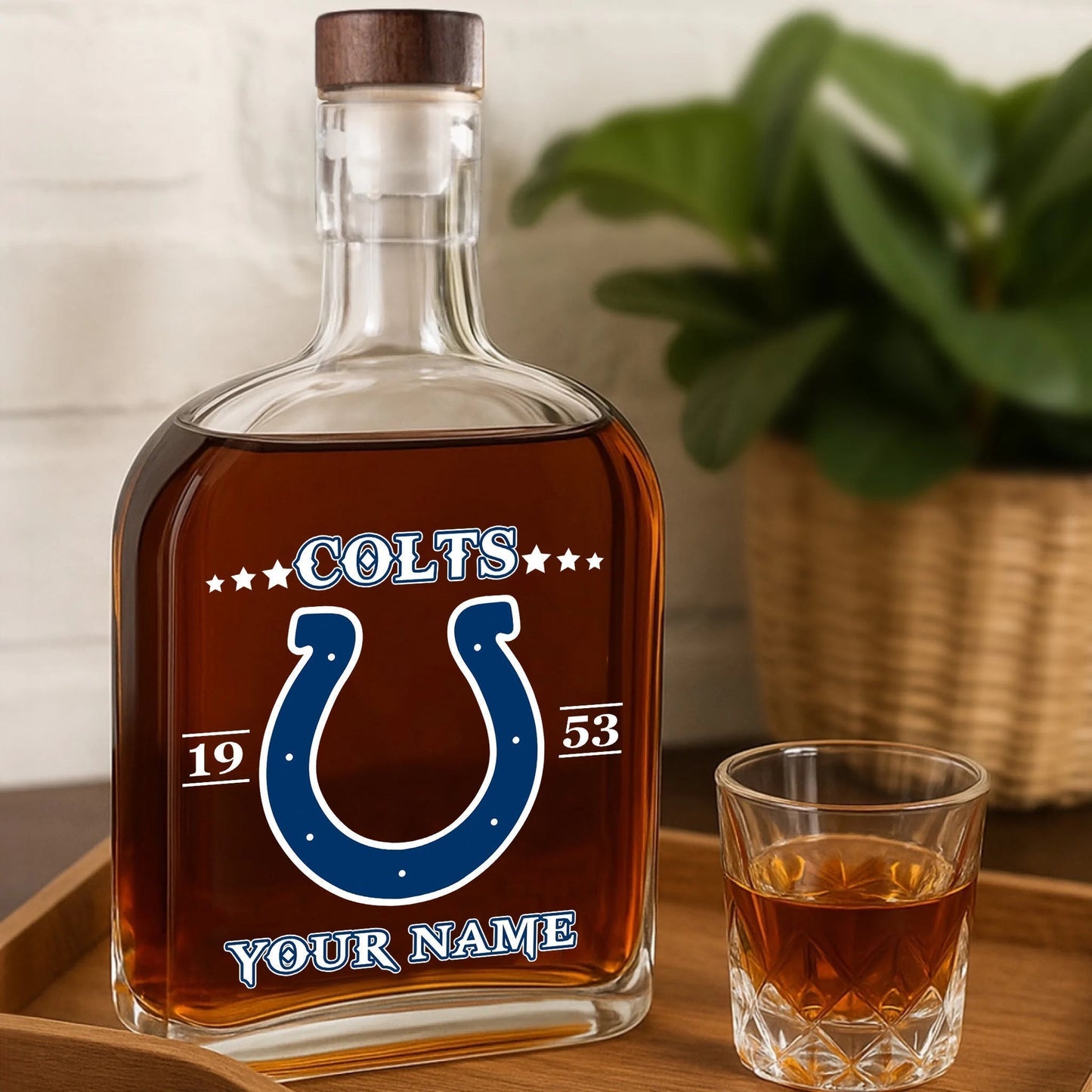 LIMITED EDITION - NEW CUSTOMIZED NFL17 IDC INDIANAPOLIS COLTS LUXURY WHISKEY BOTTLE 450ML
