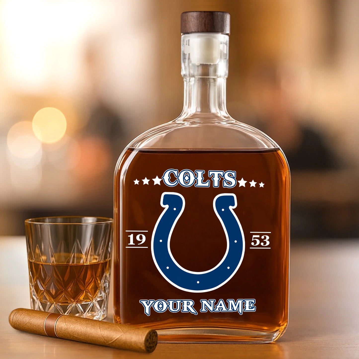 LIMITED EDITION - NEW CUSTOMIZED NFL17 IDC INDIANAPOLIS COLTS LUXURY WHISKEY BOTTLE 450ML