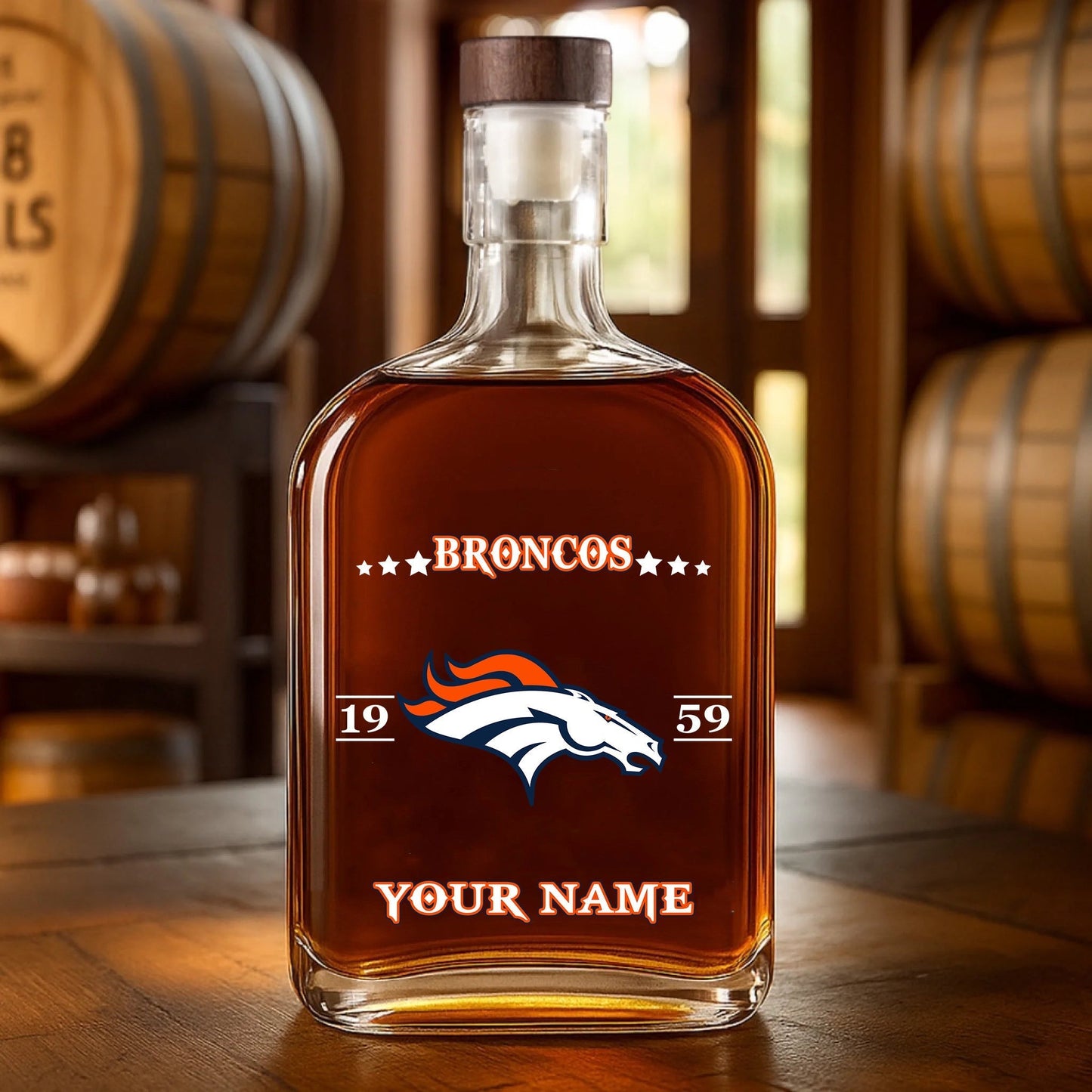 LIMITED EDITION - NEW CUSTOMIZED NFL13 DVB DENVER BRONCOS LUXURY WHISKEY BOTTLE 450ML