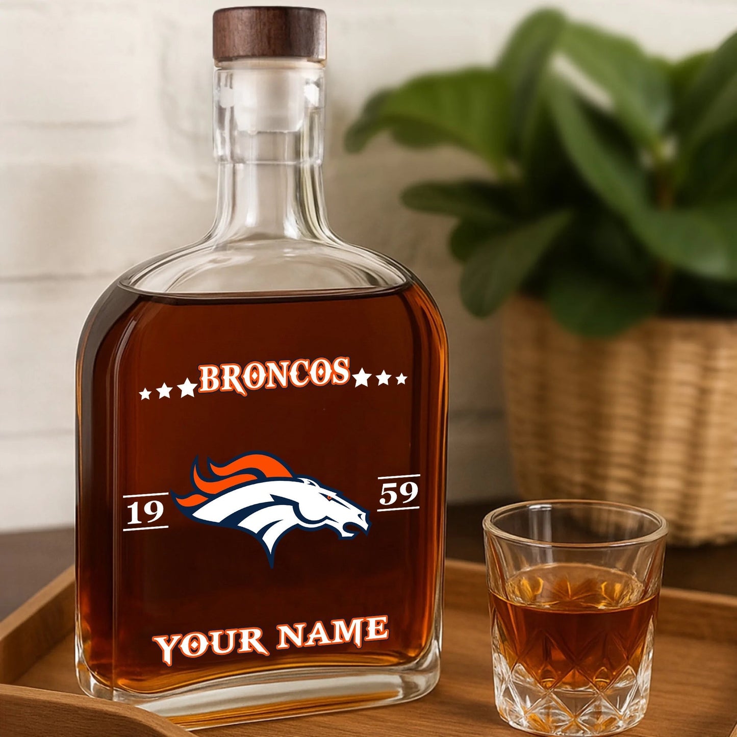 LIMITED EDITION - NEW CUSTOMIZED NFL13 DVB DENVER BRONCOS LUXURY WHISKEY BOTTLE 450ML