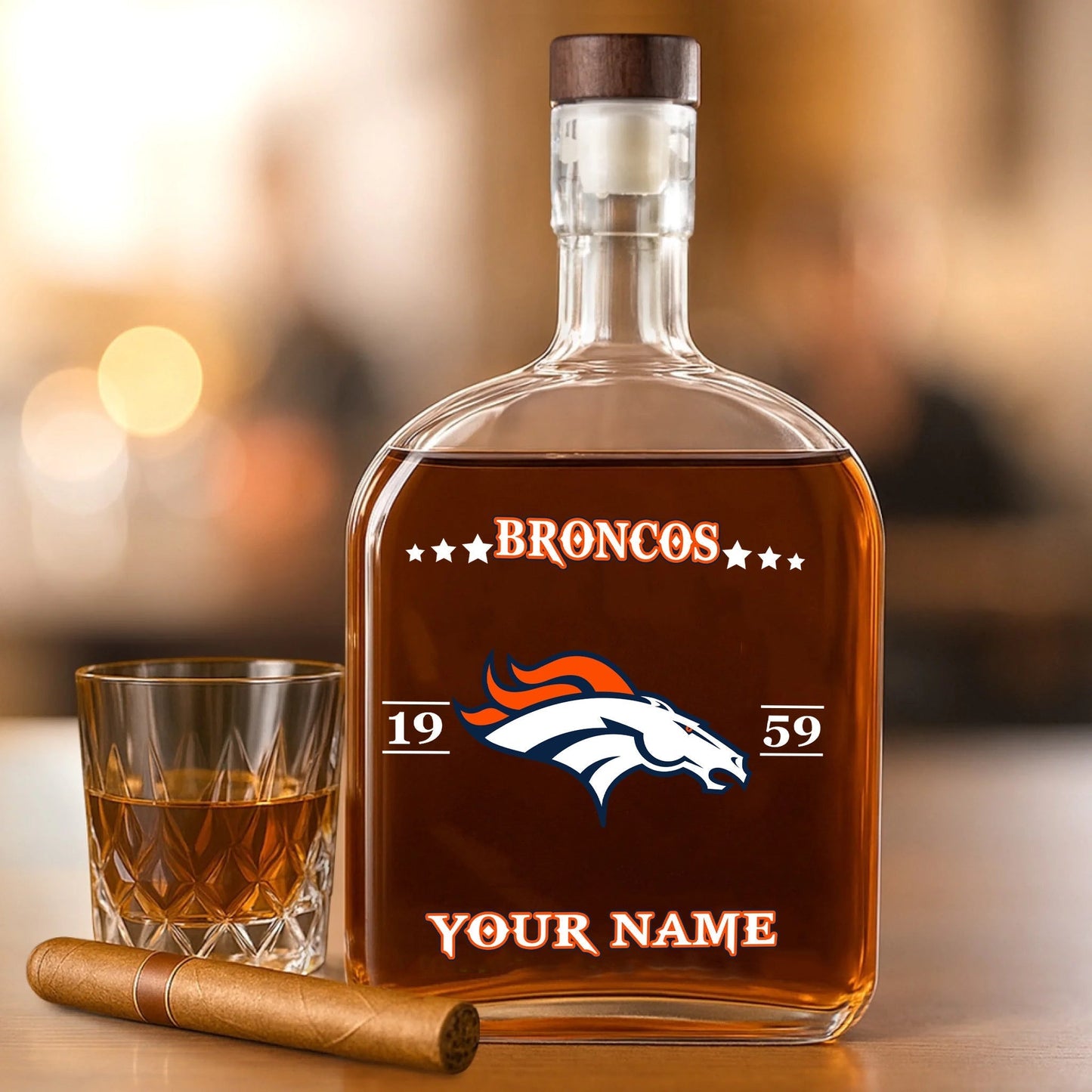 LIMITED EDITION - NEW CUSTOMIZED NFL13 DVB DENVER BRONCOS LUXURY WHISKEY BOTTLE 450ML