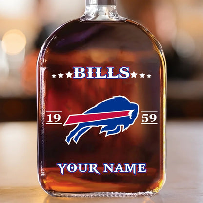 LIMITED EDITION - NEW CUSTOMIZED NFL03 BFB BUFFALO BILLS LUXURY WHISKEY BOTTLE 450ML