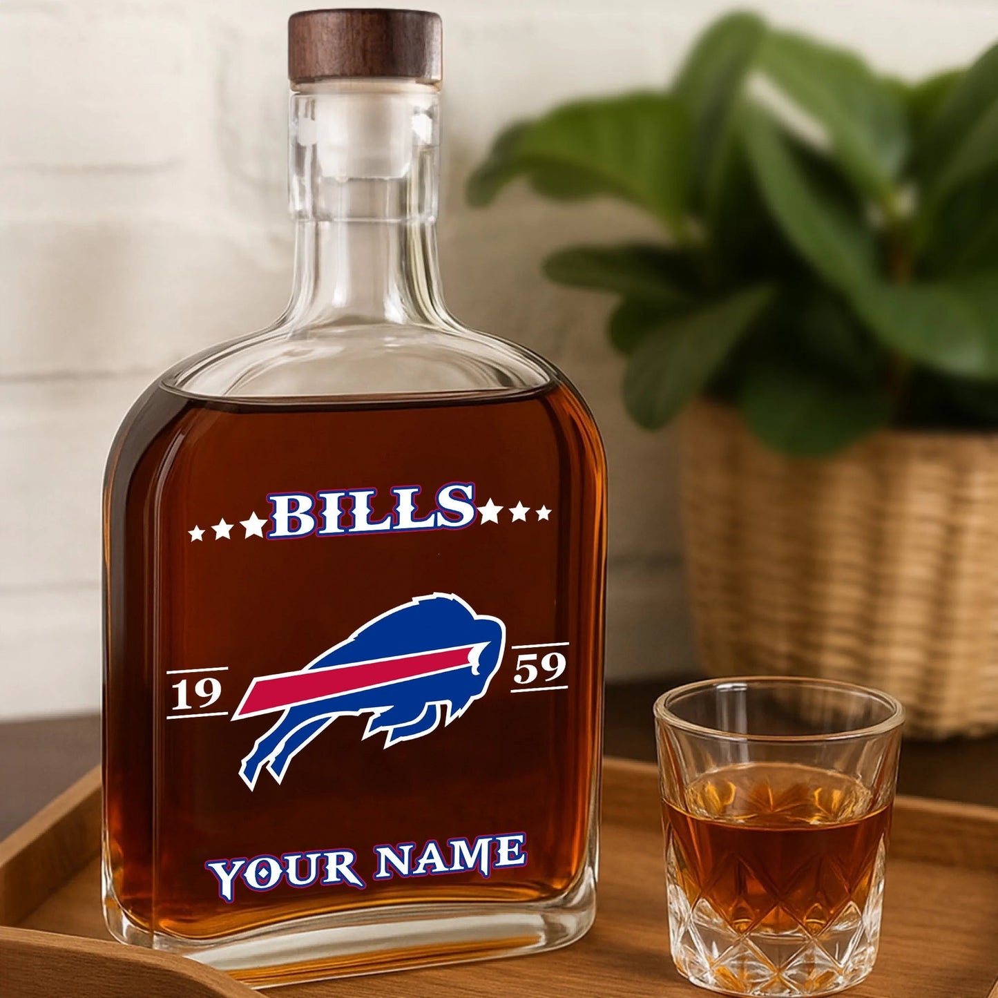 LIMITED EDITION - NEW CUSTOMIZED NFL03 BFB BUFFALO BILLS LUXURY WHISKEY BOTTLE 450ML