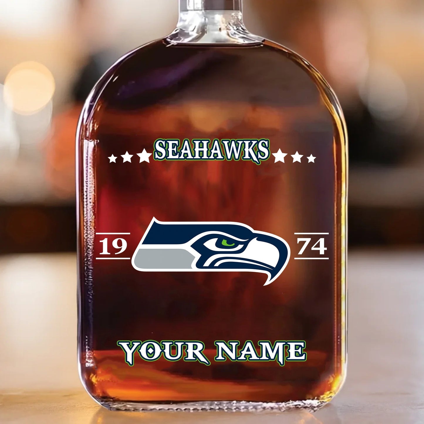 LIMITED EDITION - NEW CUSTOMIZED NFL06 SSH SEATTLE SEAHAWKS LUXURY WHISKEY BOTTLE 450ML