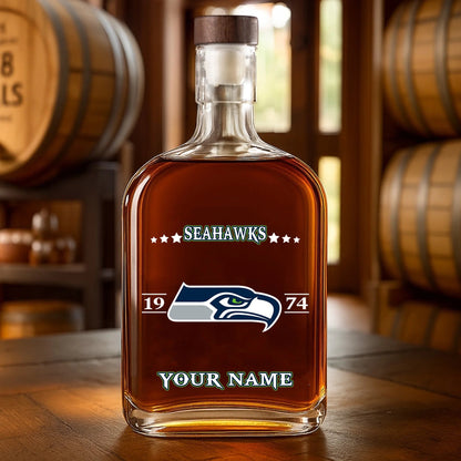 LIMITED EDITION - NEW CUSTOMIZED NFL06 SSH SEATTLE SEAHAWKS LUXURY WHISKEY BOTTLE 450ML