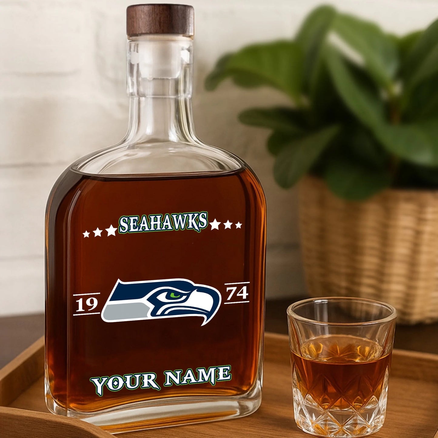 LIMITED EDITION - NEW CUSTOMIZED NFL06 SSH SEATTLE SEAHAWKS LUXURY WHISKEY BOTTLE 450ML
