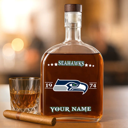 LIMITED EDITION - NEW CUSTOMIZED NFL06 SSH SEATTLE SEAHAWKS LUXURY WHISKEY BOTTLE 450ML