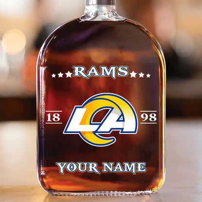 LIMITED EDITION - NEW CUSTOMIZED NFL22 LAR LOS ANGELES RAMS LUXURY WHISKEY BOTTLE 450ML