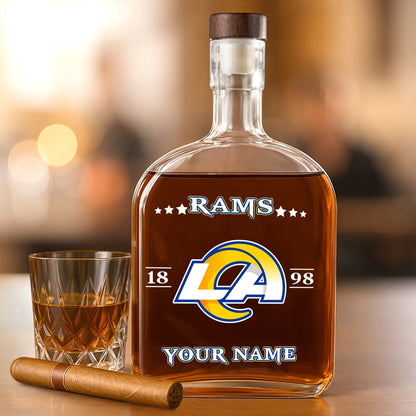LIMITED EDITION - NEW CUSTOMIZED NFL22 LAR LOS ANGELES RAMS LUXURY WHISKEY BOTTLE 450ML