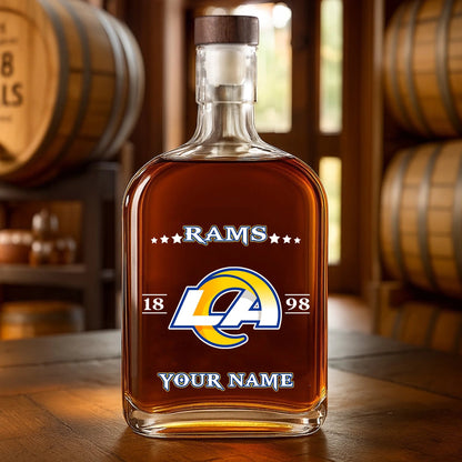 LIMITED EDITION - NEW CUSTOMIZED NFL22 LAR LOS ANGELES RAMS LUXURY WHISKEY BOTTLE 450ML