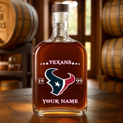 LIMITED EDITION - NEW CUSTOMIZED NFL15 HTT HOUSTON TEXANS LUXURY WHISKEY BOTTLE 450ML