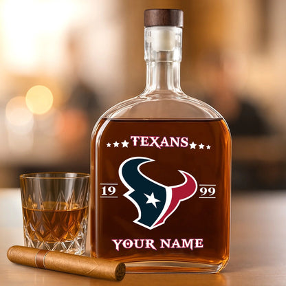 LIMITED EDITION - NEW CUSTOMIZED NFL15 HTT HOUSTON TEXANS LUXURY WHISKEY BOTTLE 450ML