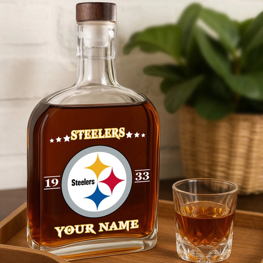 LIMITED EDITION - NEW CUSTOMIZED NFL14 PSB PITTSBURGH STEELERS LUXURY WHISKEY BOTTLE 450ML