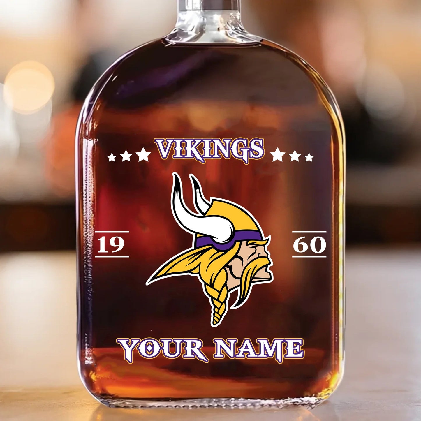 LIMITED EDITION - NEW CUSTOMIZED NFL05 MVK MINNESOTA VIKINGS LUXURY WHISKEY BOTTLE 450ML