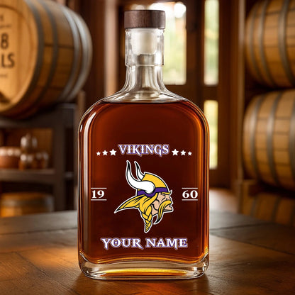 LIMITED EDITION - NEW CUSTOMIZED NFL05 MVK MINNESOTA VIKINGS LUXURY WHISKEY BOTTLE 450ML