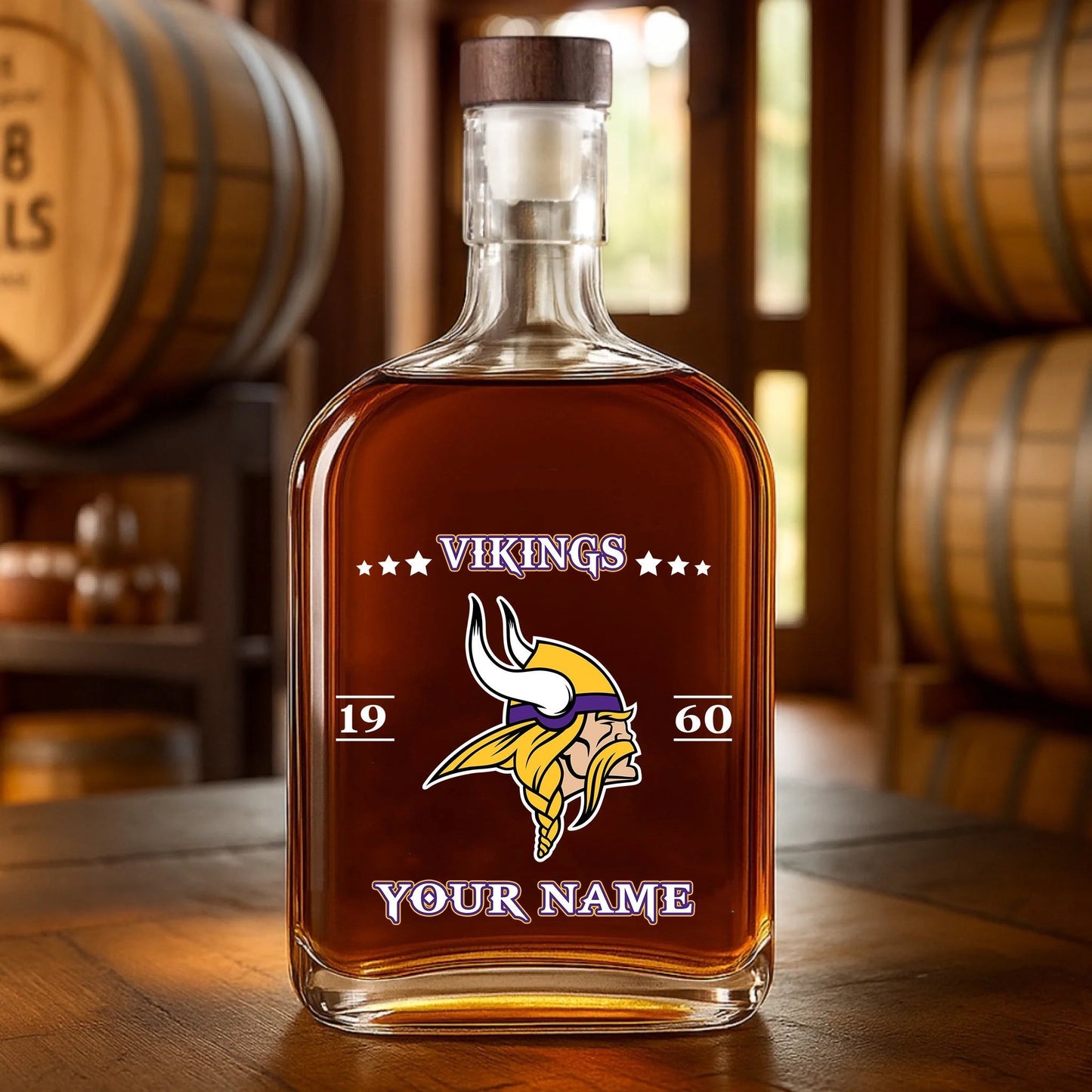 LIMITED EDITION - NEW CUSTOMIZED NFL05 MVK MINNESOTA VIKINGS LUXURY WHISKEY BOTTLE 450ML