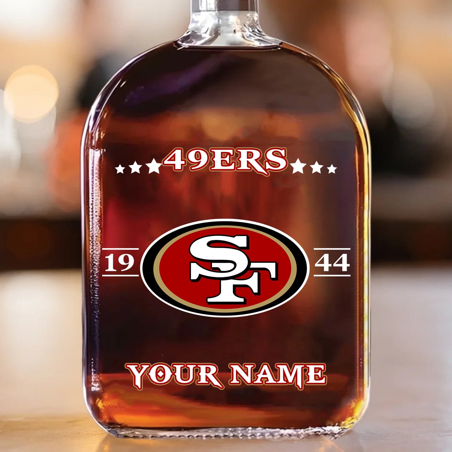 LIMITED EDITION - NEW CUSTOMIZED NFL11 SF49 SAN FRANCISCO 49ERS LUXURY WHISKEY BOTTLE 450ML