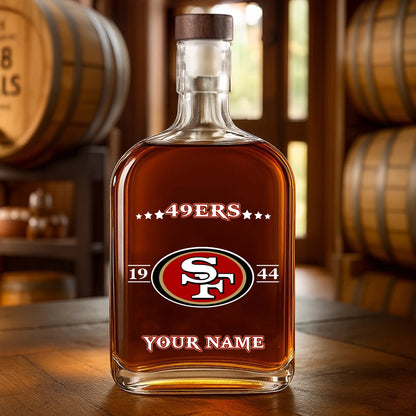 LIMITED EDITION - NEW CUSTOMIZED NFL11 SF49 SAN FRANCISCO 49ERS LUXURY WHISKEY BOTTLE 450ML